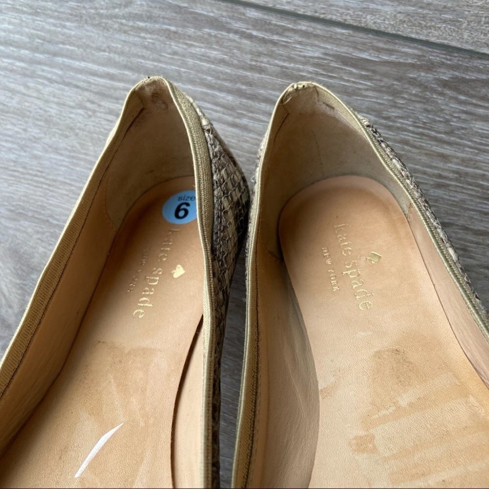Kate Spade Snakeskin Leather Ballet Flats - Picture 5 of 12